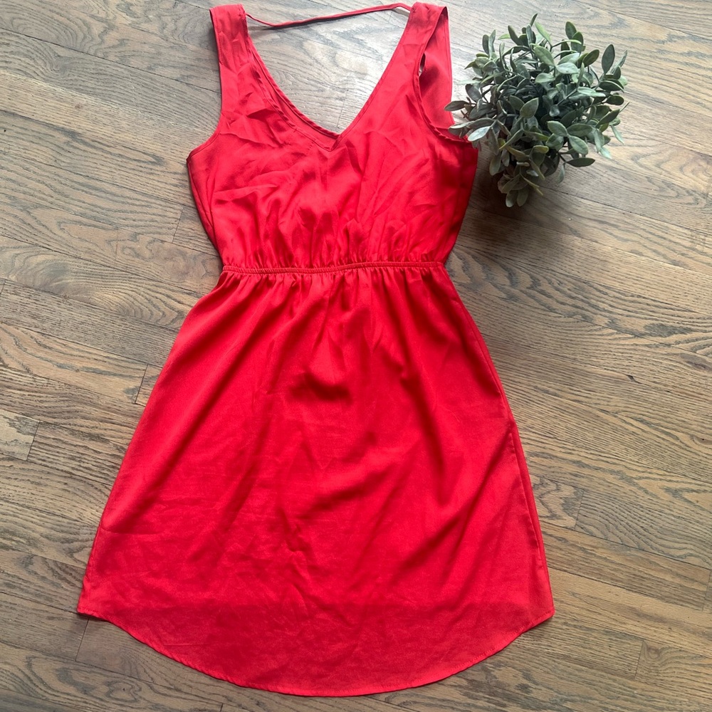 Coral colored loose fitting tank dress